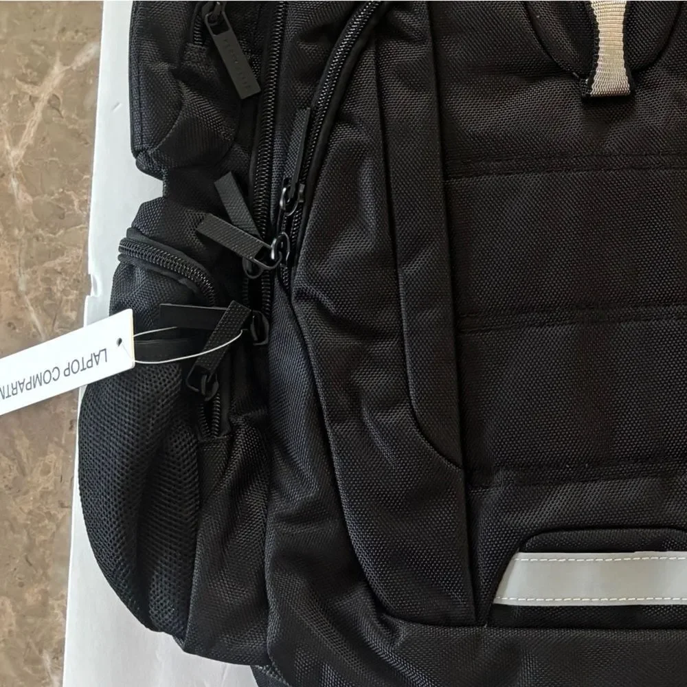 Perry Ellis Black 350 Laptop Backpack- Black travel bag, business bag $160 bag